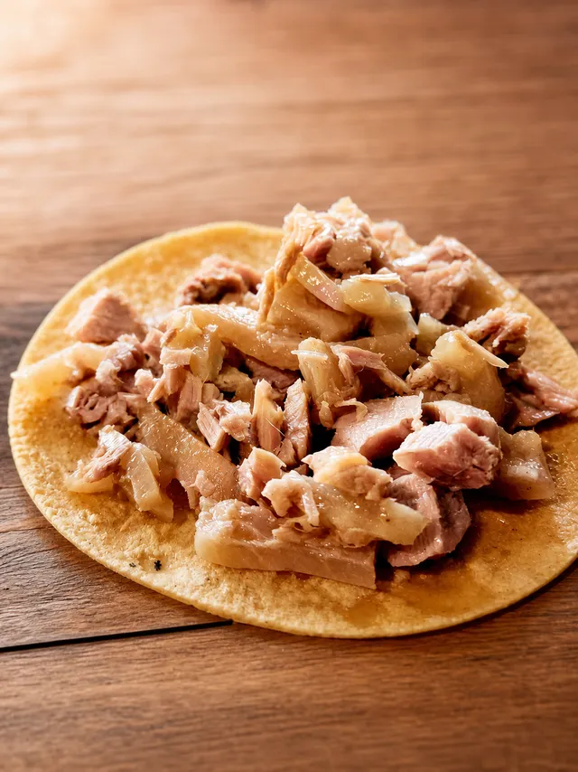 Plato abundante de tacos de carnitas michoacanas en Shory's Tacos JR